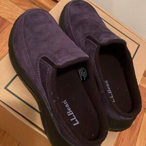 New! LL Bean womens comfort slip on moc purple shoe 6.5